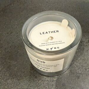 Leather Scented Candle - White